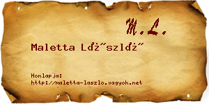 Maletta László névjegykártya